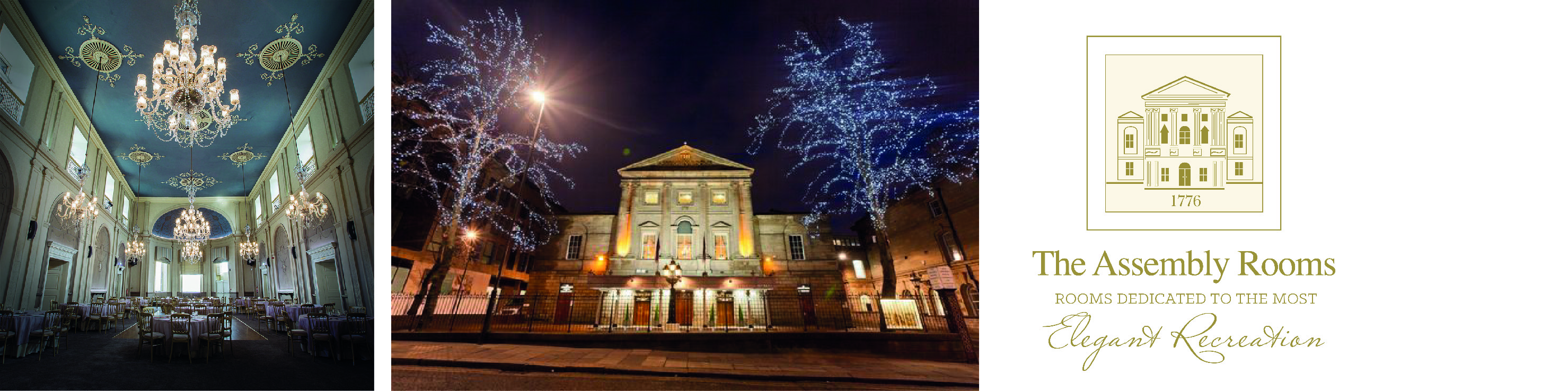 Images depicting the Assembly Rooms, conference dinner venue